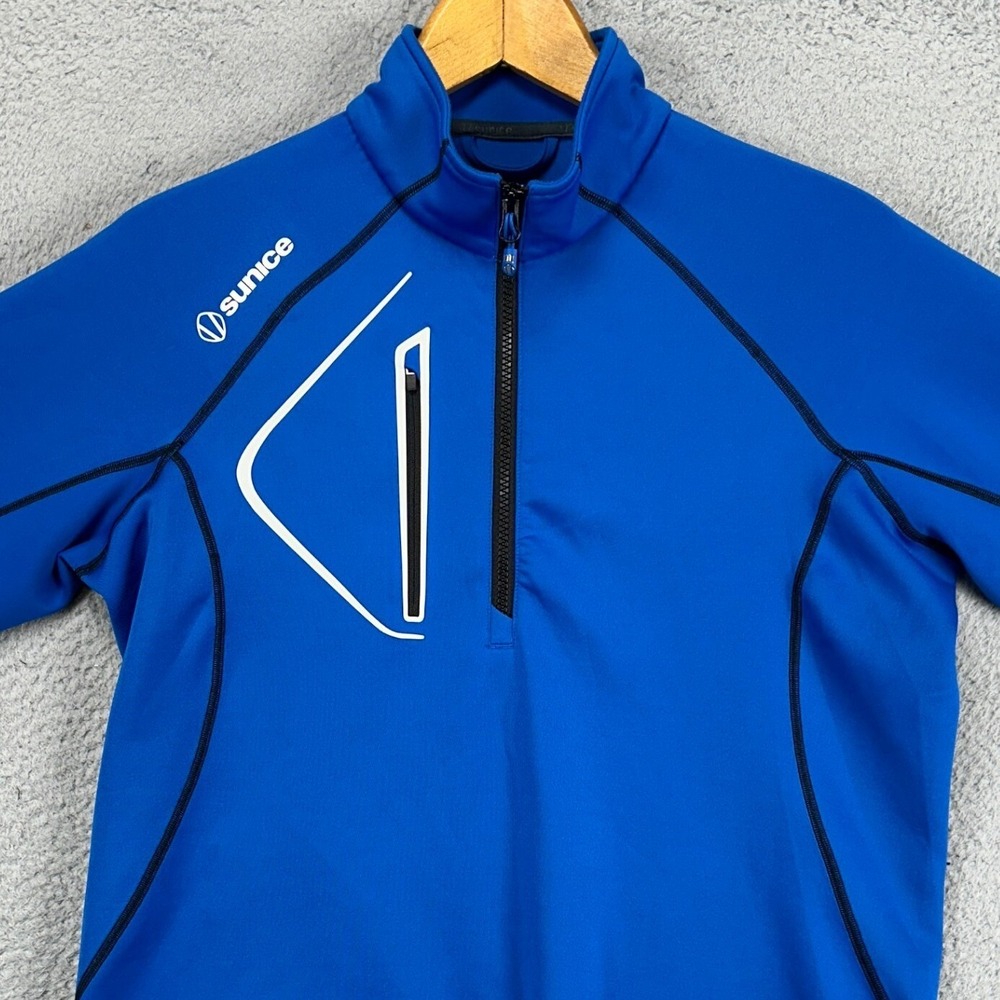 Sunice Allendale‎ Mens Thermal Half Zip Jacket Medium Blue Pullover Activewear